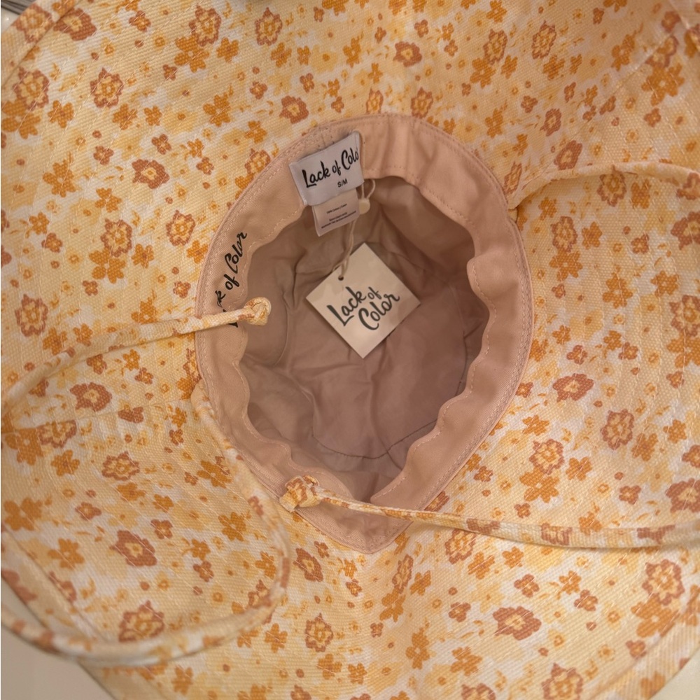 Lack Of Color Floral Bucket Hat Peach Bloom Festival Staples💯% Cotton Canvas NWT - Picture 3 of 16
